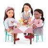 Our Generation Dining Table & Chairs Furniture Set with Play Food for 18" Dolls - Pizza With You