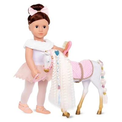 Our Generation 12" Hair Play Foal - Glitter & Hearts Andalusian Horse in White 4 Our Generation 12" Hair Play Foal - Glitter & Hearts Andalusian Horse in White - Image 2