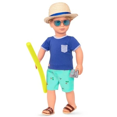 Our Generation 18" Boy Doll Swimsuit Outfit with Pool Noodle - By the Beach 3 Our Generation 18" Boy Doll Swimsuit Outfit with Pool Noodle - By the Beach