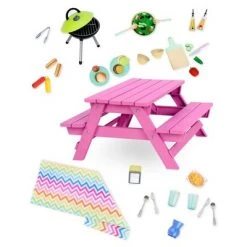 Our Generation Picnic Table Set with Play Food Accessories for 18" Dolls - Pink -Our Generation Sales Shop unnamed file 672