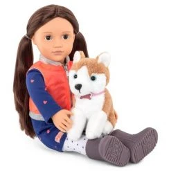 Our Generation Leslie with Plush Dog Husky 18" Doll & Pet Set