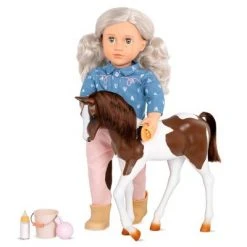 Our Generation 18" Equestrian Doll & Horse Set - Yanira with Foal